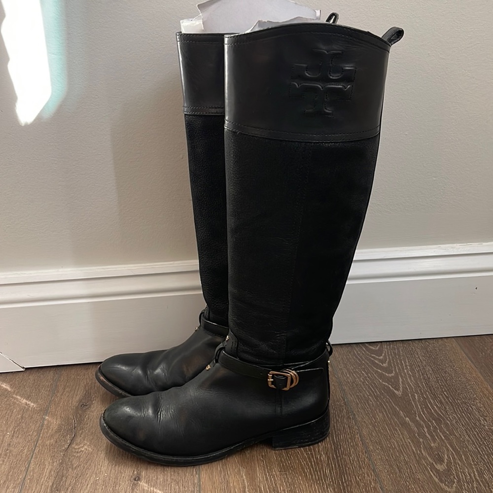 Tory Burch Black Riding Boots